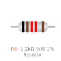 R6: 1.2kΩ ¼W 1% Resistor